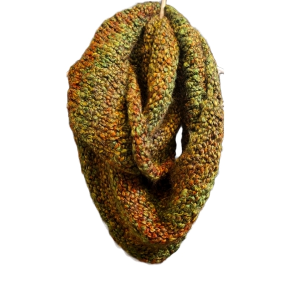 Olive & Multicolor Fall Winter Infinity Scarf - Picture 1 of 1